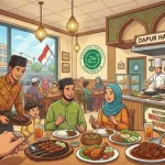 ilustrasi rumah makan halal