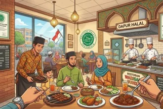 ilustrasi rumah makan halal