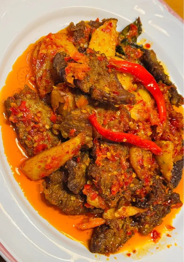 Dendeng batokok ala masakan padang