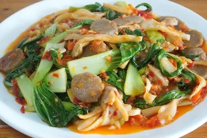 tumis pakcoy jamur